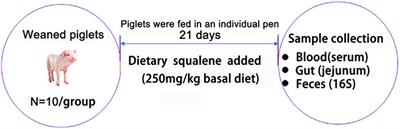 Dietary supplementation of squalene increases the growth performance of early-weaned piglets by improving gut microbiota, intestinal barrier, and blood antioxidant capacity